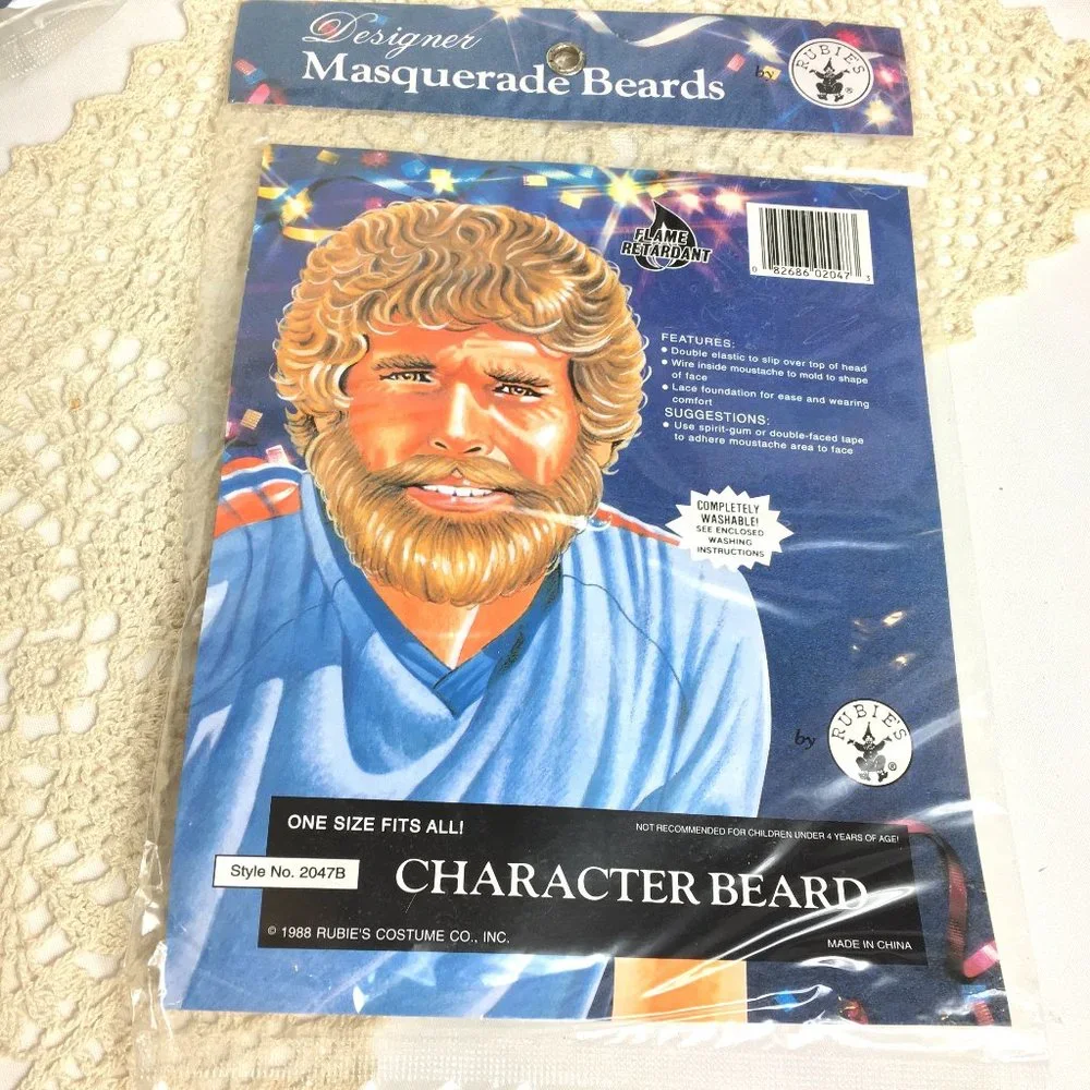 Rubies #2047 Blonde Short Character Beard & Mustache NWT